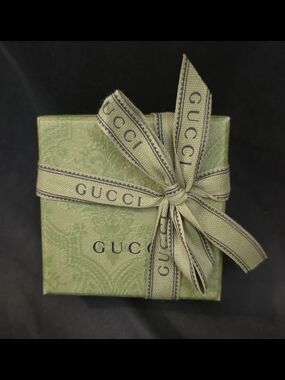 Gucci Green Embossed Gift Box with Branded Ribbon
